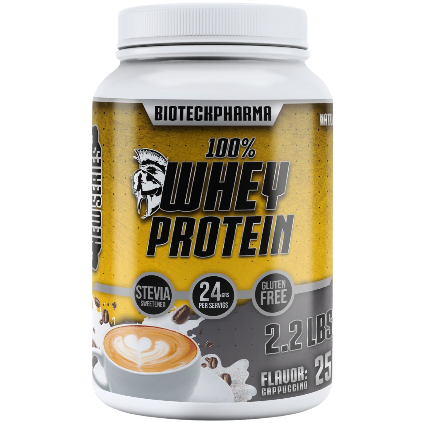 BIOTECKPHARMA| 100% Whey Protein Suero de Leche en Polvo | 2.20 lb (1000 gr) | 24 gr de proteína por porción | Sin Azúcar Añadida | 25 porciones |