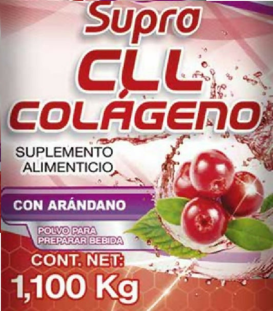 Colágeno Puro Hidrolizado con arándano Supra CLL 1.1 kg Supra natura.