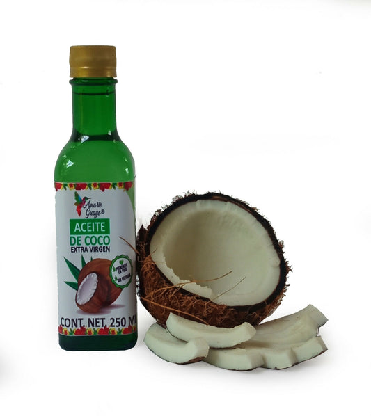 Aceite de coco extra virgen frasco de vidrio de 250ml