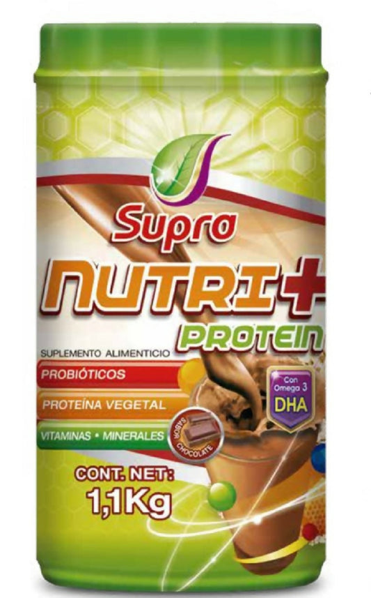 NUTRI + PROTEIN CON OMEGA 3 Y DHA SABOR CHOCOLATE 1.1 KG SUPRA NATURA