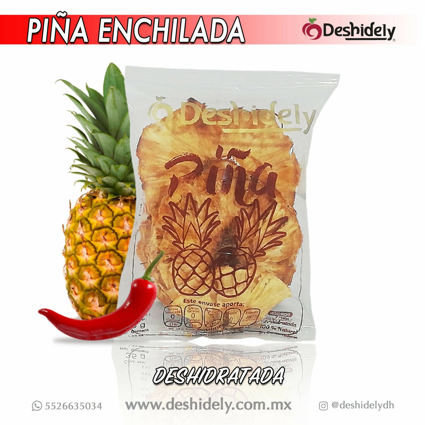 Fruta deshidratada - Piña miel Con Chile 35g