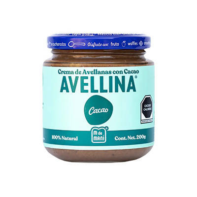 Avellina cocoa - Marca M de Maní. Crema de avellanas 100% natural, sin azúcar.