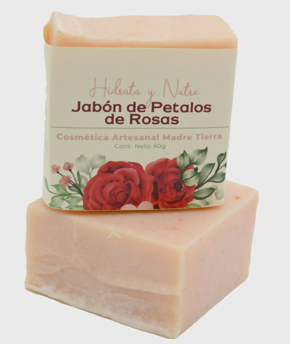 Jabón natural de pétalos de rosas 90gr