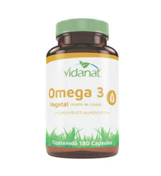 Omega 3 Vegetal/Aceite de Linaza 180 Cápsulas Vidanat