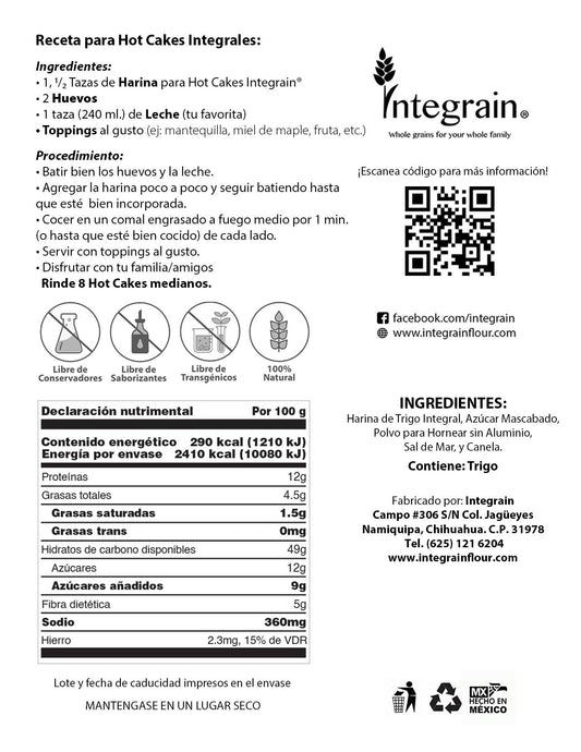 Harina para Hot Cakes Integrales