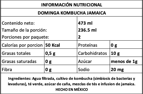 tabla nutrimental