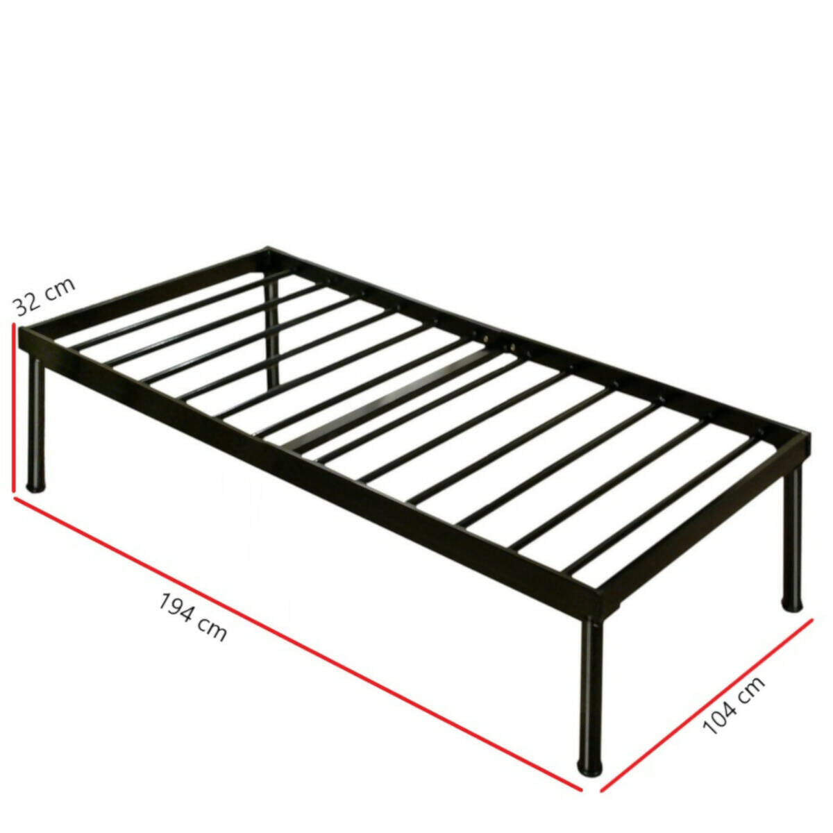 Base metalica plegable Individual de acero en color negro modelo 3020