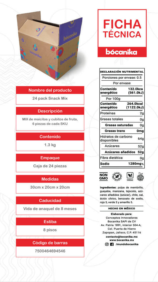 Bocanika Snack Mix 24 bolsas de 50g