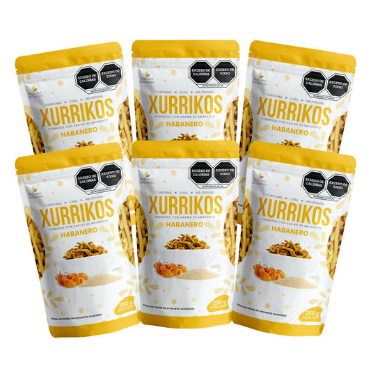 Xurrikos de Amaranto sabor Habanero By Orgánica y Saludable 6 Pack