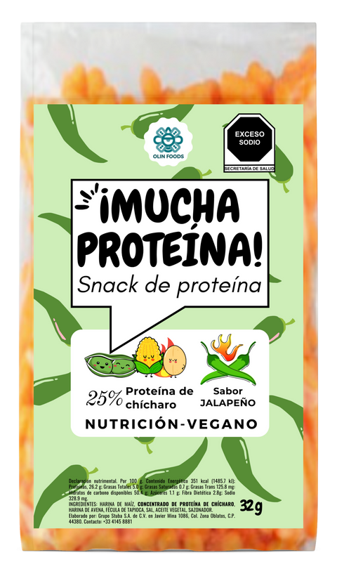 ¡MUCHA PROTEÍNA! Snack de proteína Sabor Jalapeño 23 gramos