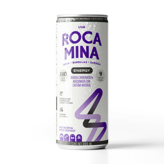 Rocamina Energy sabor Uva 355 ml (Caja 12 piezas)