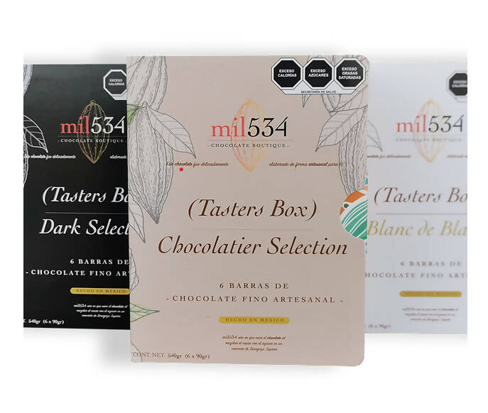 Mix de Tasters Box Caja mixta de 6 barras de chocolate 90g c/ una, 540g