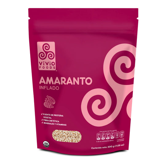 Amaranto Orgánico Inflado 200 G (CAJA 20 PZAS)