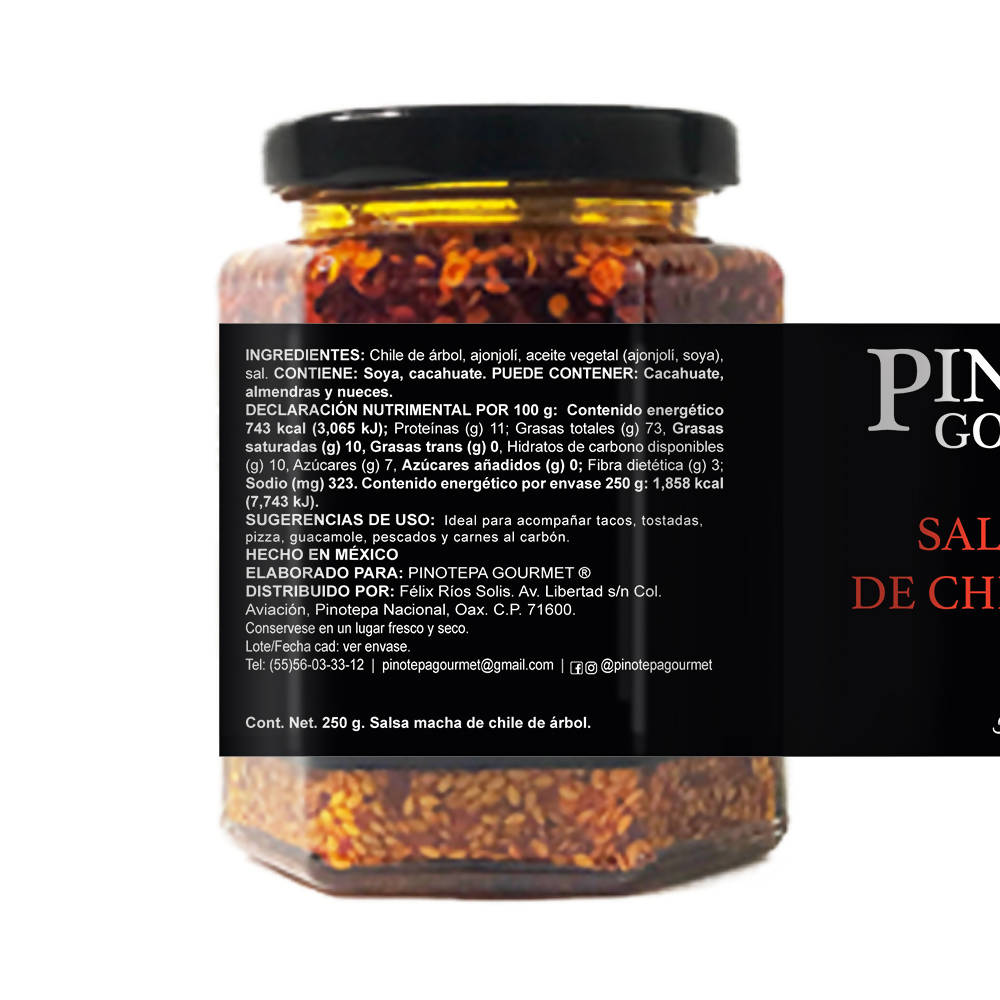 Salsa Macha de Chile de Árbol 250 gr.