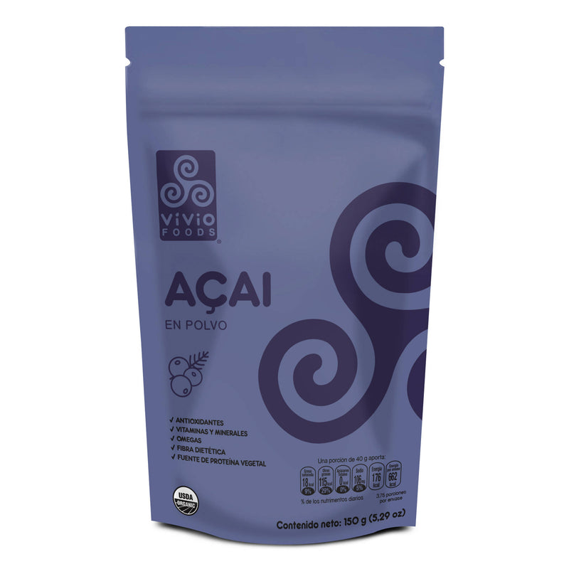 Acai Liofilizado Orgánico en Polvo 150 G (Caja 12 Piezas)