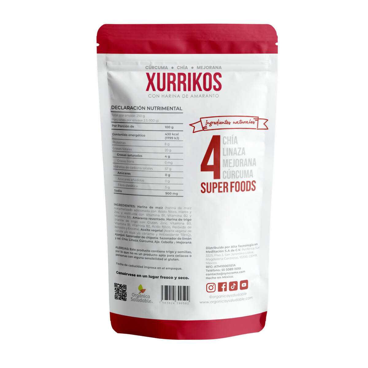 Xurrikos de Amaranto sabor Chipotle By Orgánica y Saludable 6 Pack