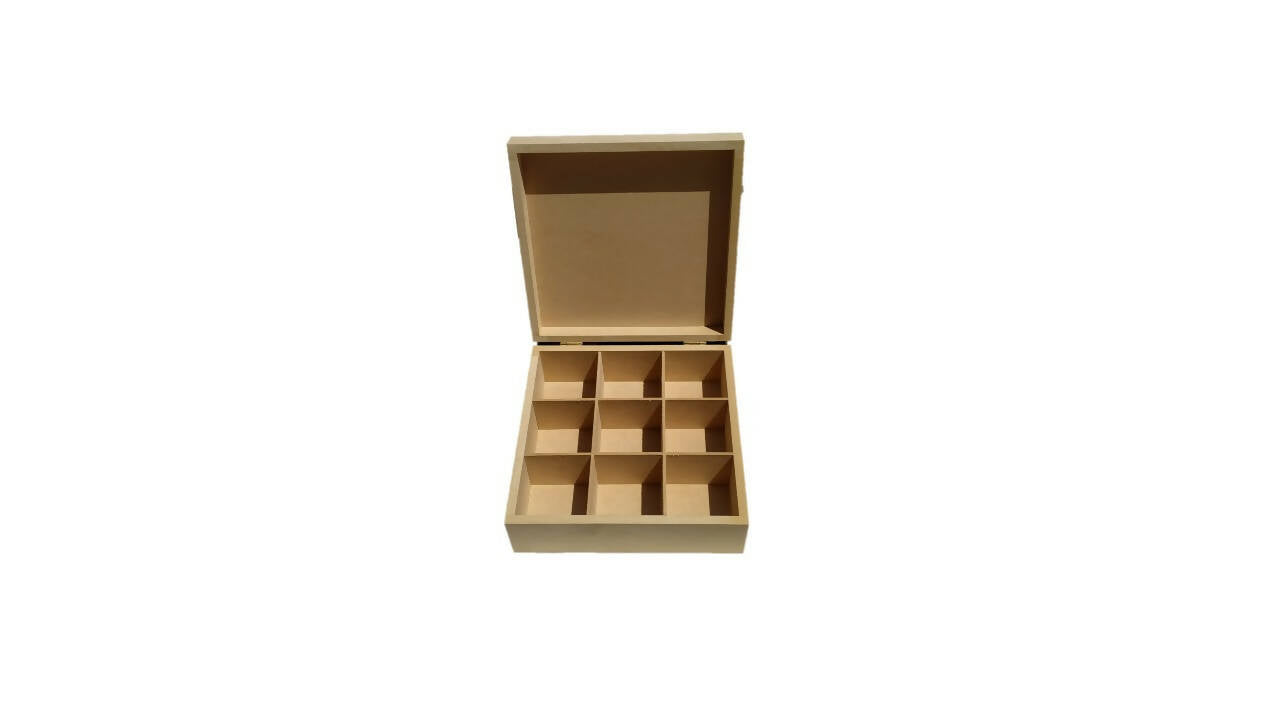 Caja para té 9 divisiones de madera (MDF)