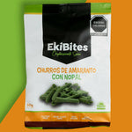 EKIBITES - Churro de amaranto con nopal (50g c/u) Caja con 40 paquetes
