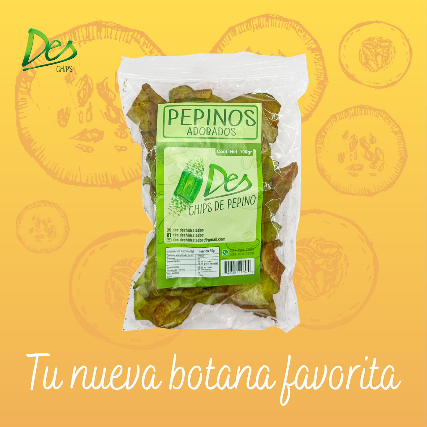 Chips pepino adobado 100g (Pieza)