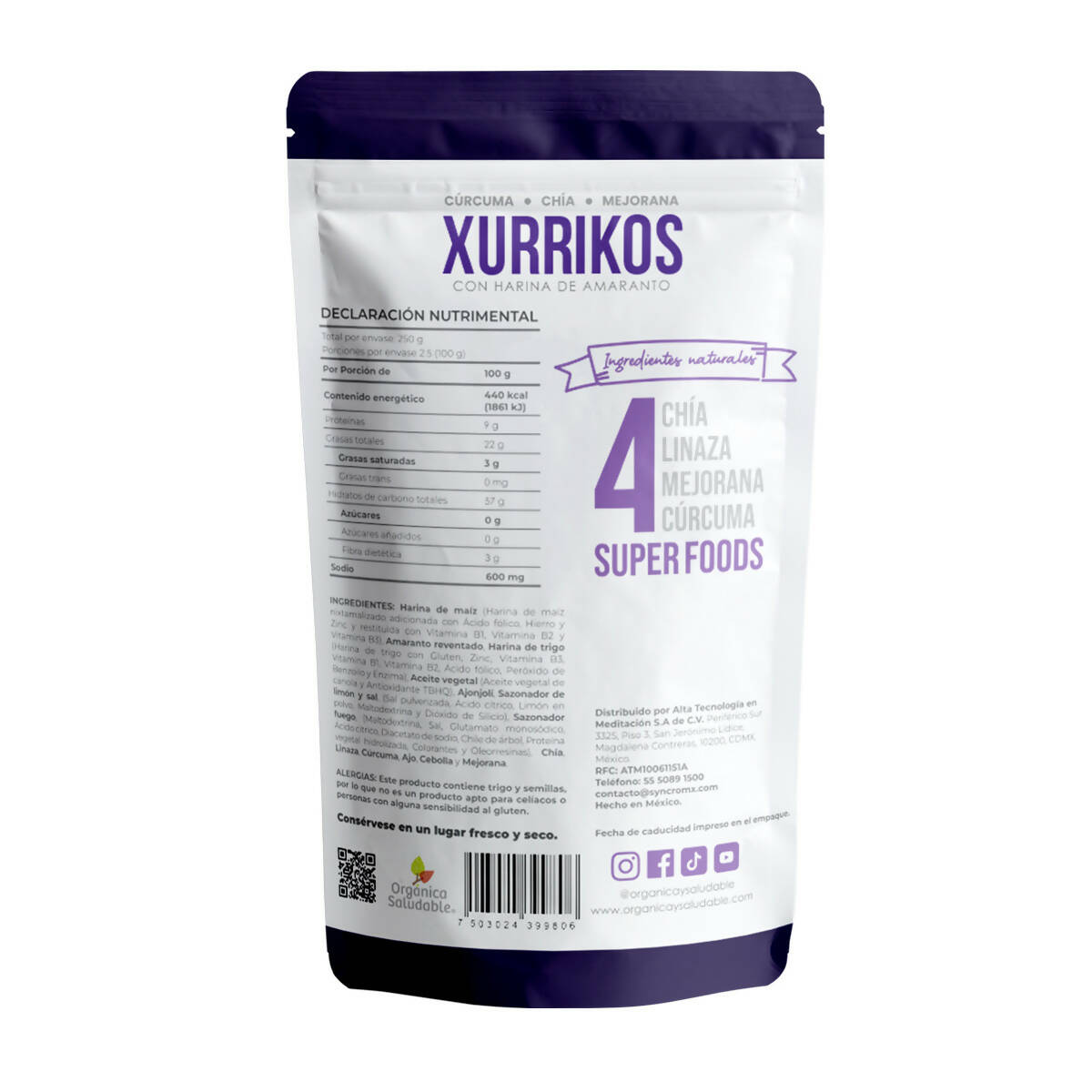 Xurrikos de Amaranto sabor Fuego By Orgánica y Saludable 6 Pack