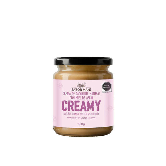 Crema de cacahuate natural con miel de abeja (Creamy)
