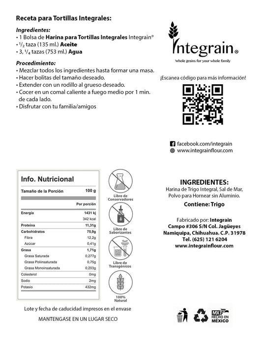 Harina para Tortillas Integrales