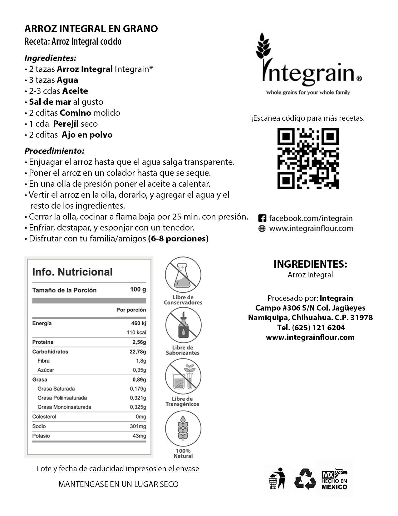 Arroz Integral en Grano