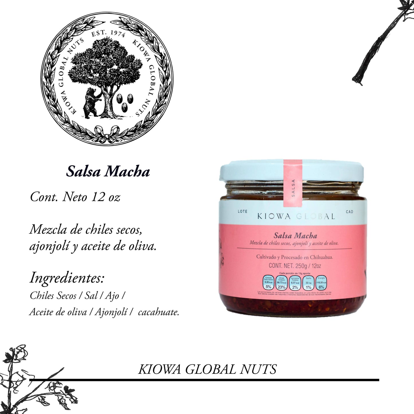 Salsa Macha Kiowa Global Nuts 250gr